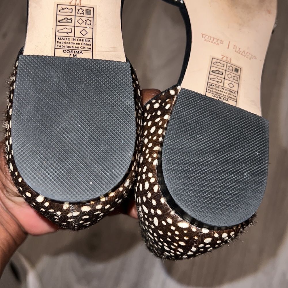 WHBM 'Cosima' Spotted Cow Hair Flats Size 7 - Picture 5 of 6